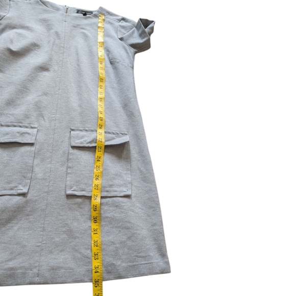 Banana Republic Ponte Pocket Shift Dress Light Grey Crew Neck Women's Medium - Picture 15 of 15